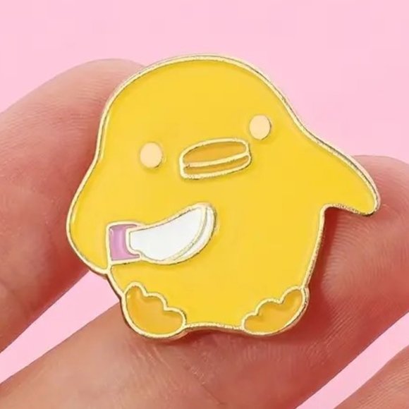 Pin 2 Bad B*tch Club Chick Duck Enamel Funny Knife Bag Charm Backpack Whimsical - Picture 4 of 5